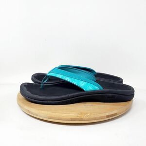 Olukai Ohana Sandals Womens 5 Teal Blue Flip Flop Thong Pool Beach‎ Shoes